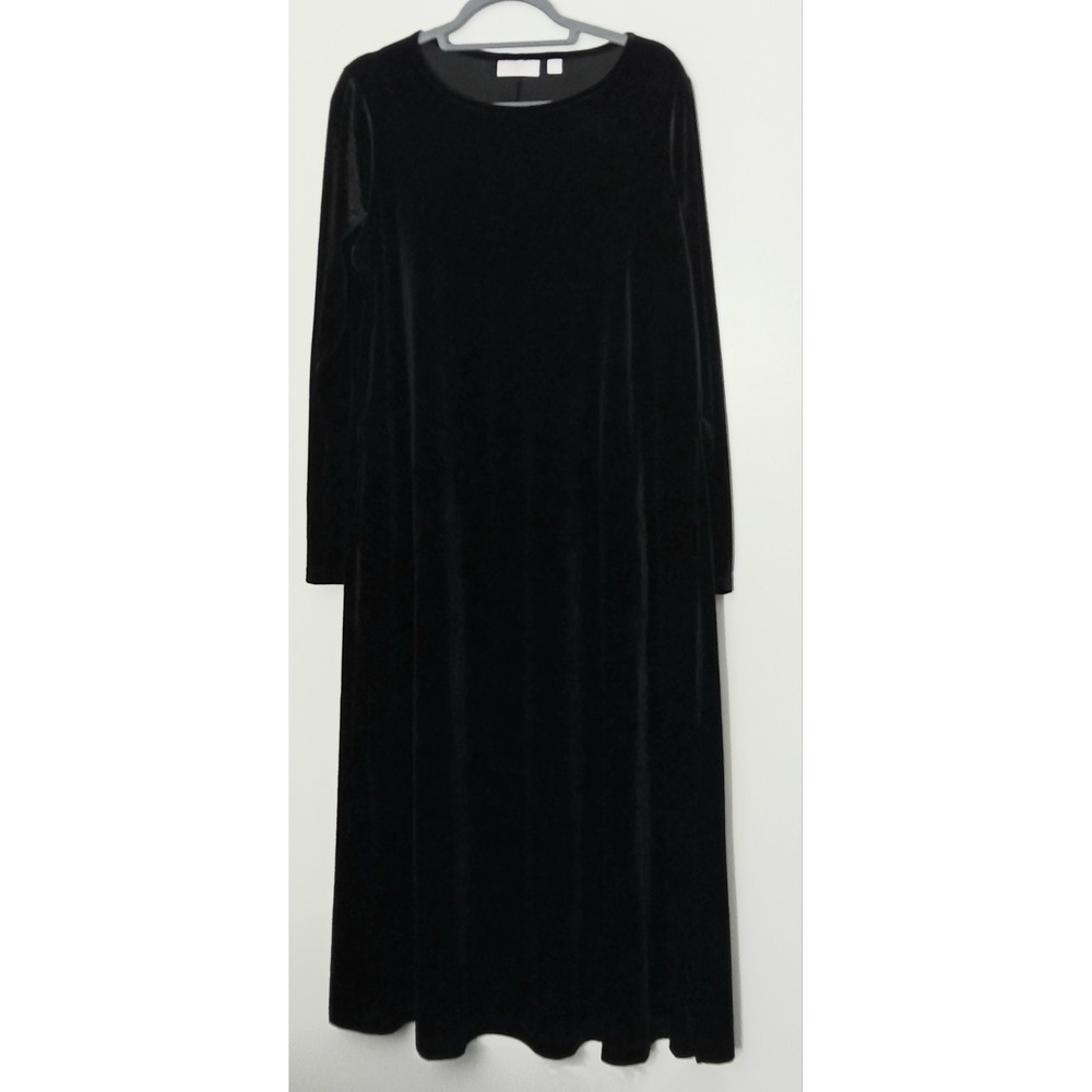 Belle by Kim Gravel Dress Women's Size L Bellevet Long‎ Sleeve Black Side Slit